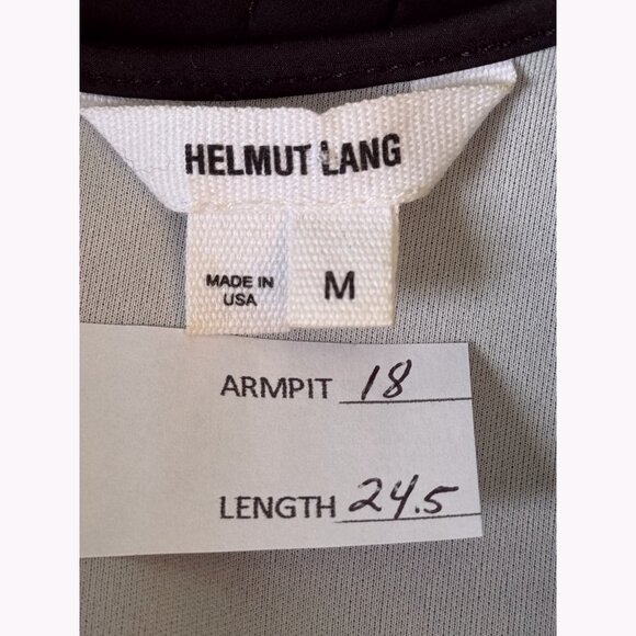 Helmut Lang Womens Black Leather Trim Python Accent Top Size M Quiet Luxury Edgy - Picture 2 of 11